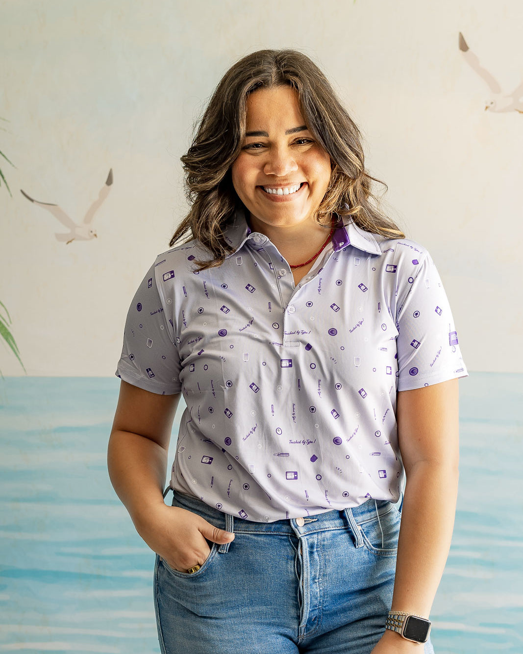 Palmr Style womens TouchedByType1 T1 Vibe Polo T1D