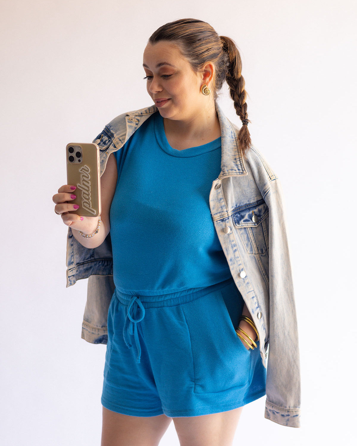 Palmr style womens tropical glow romper blue resort wear selfcare