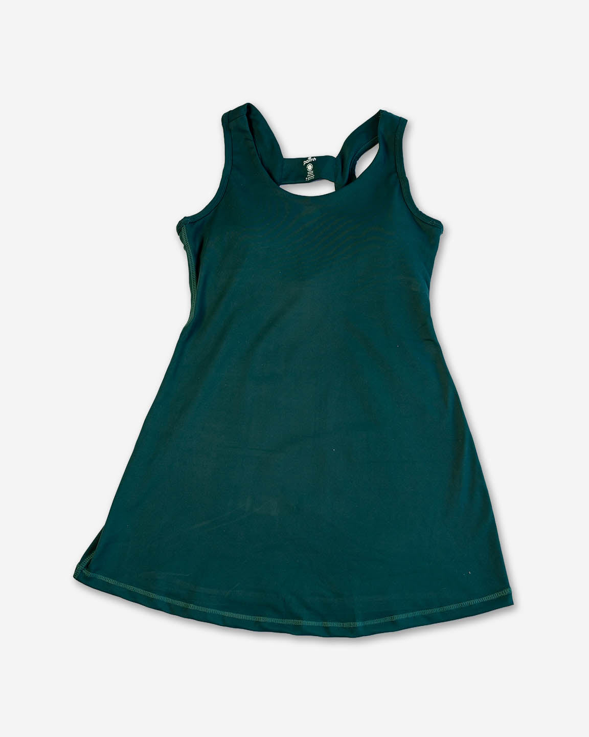 Green tank dress on a white background