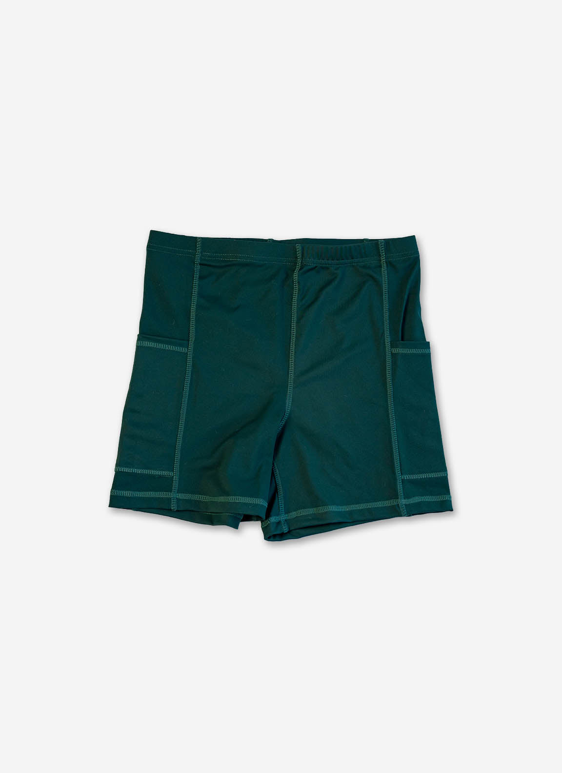 Green shorts on a white background