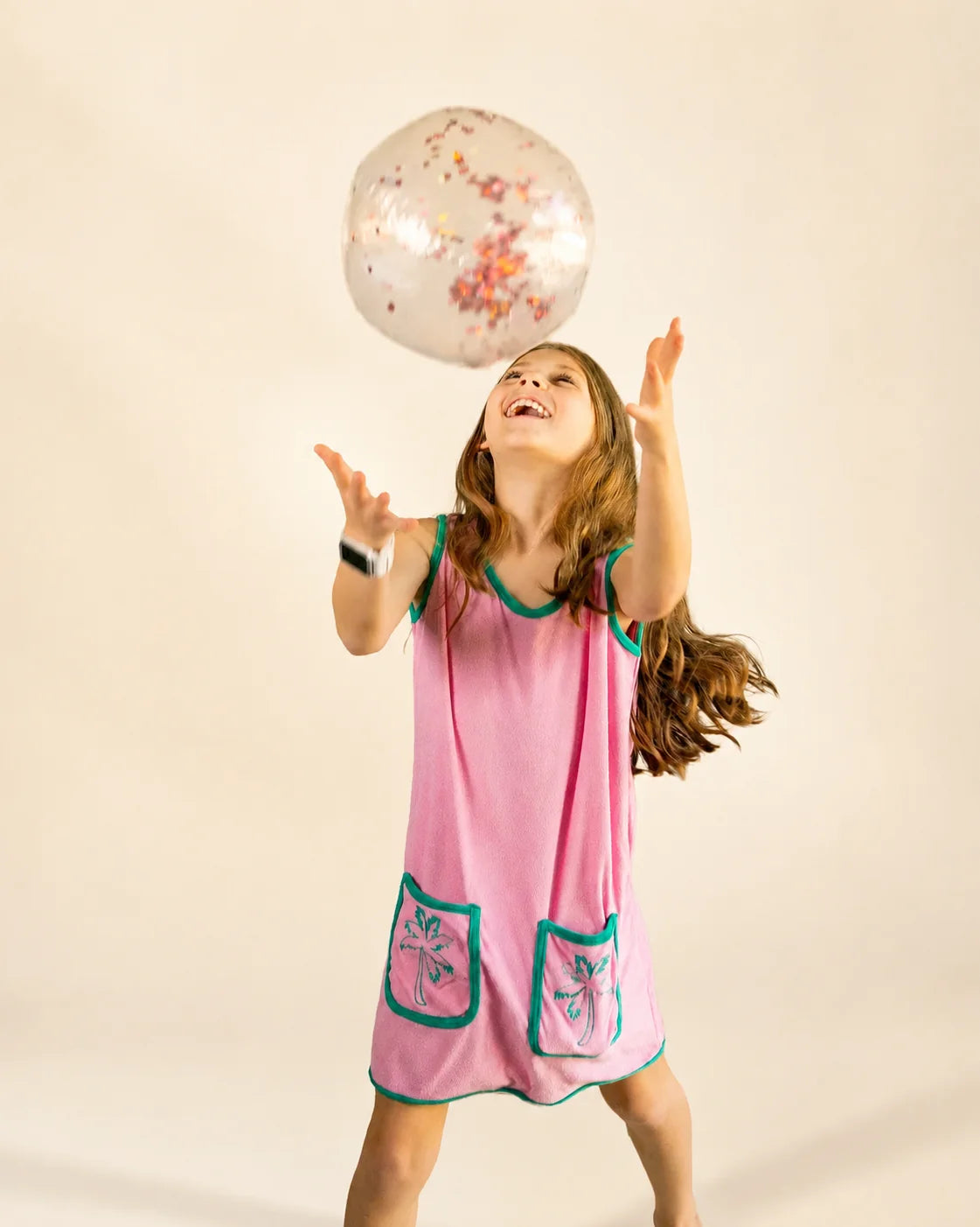 Pocketful of Palms Girl's Dress — view 9 | Palmr Style