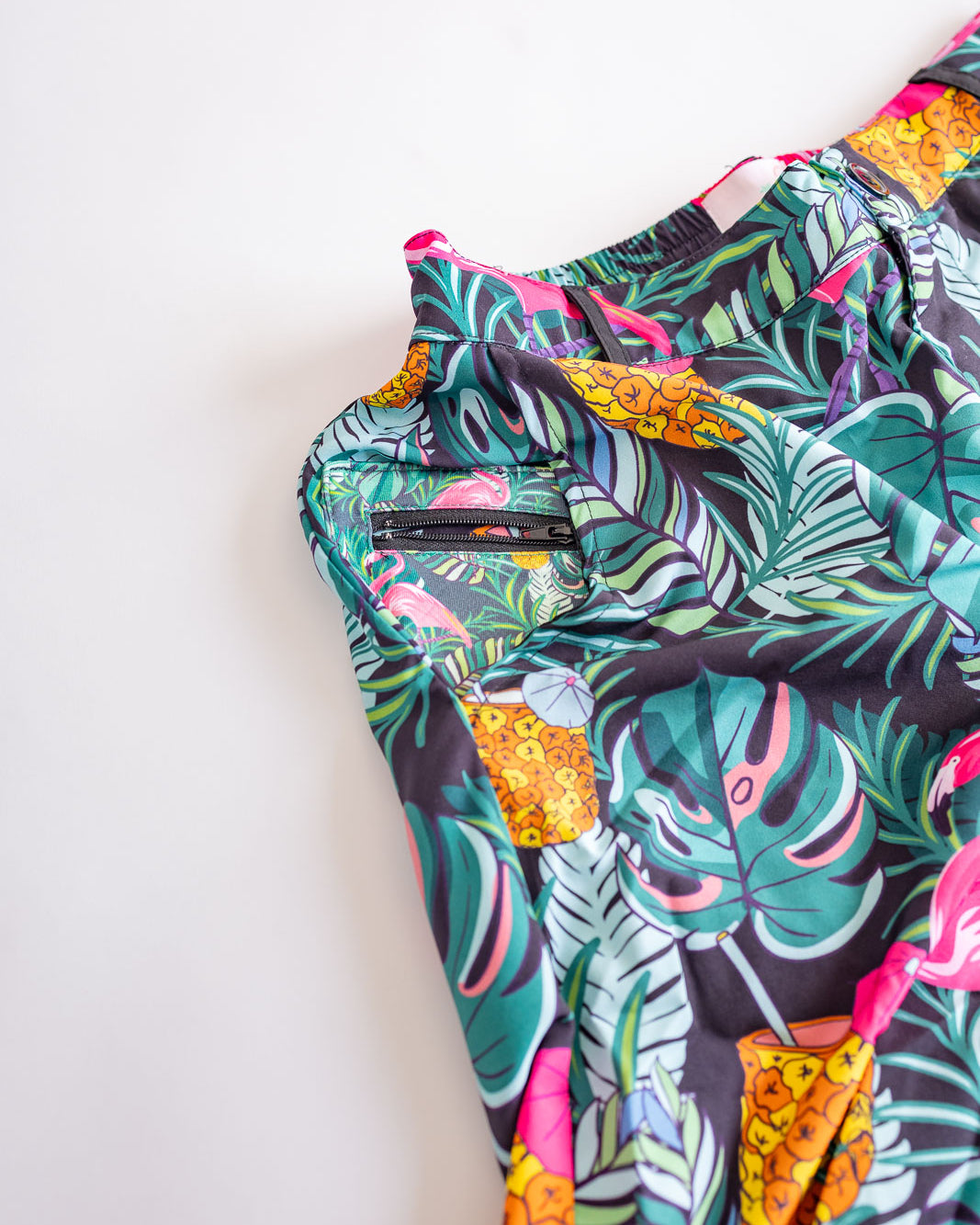 Palmr Style Baha Palm Hybrid Swim Shorts Mens Black Green Palm Leaf Flamingo Pineapple boardshorts beach bar Resort wear Self-Care