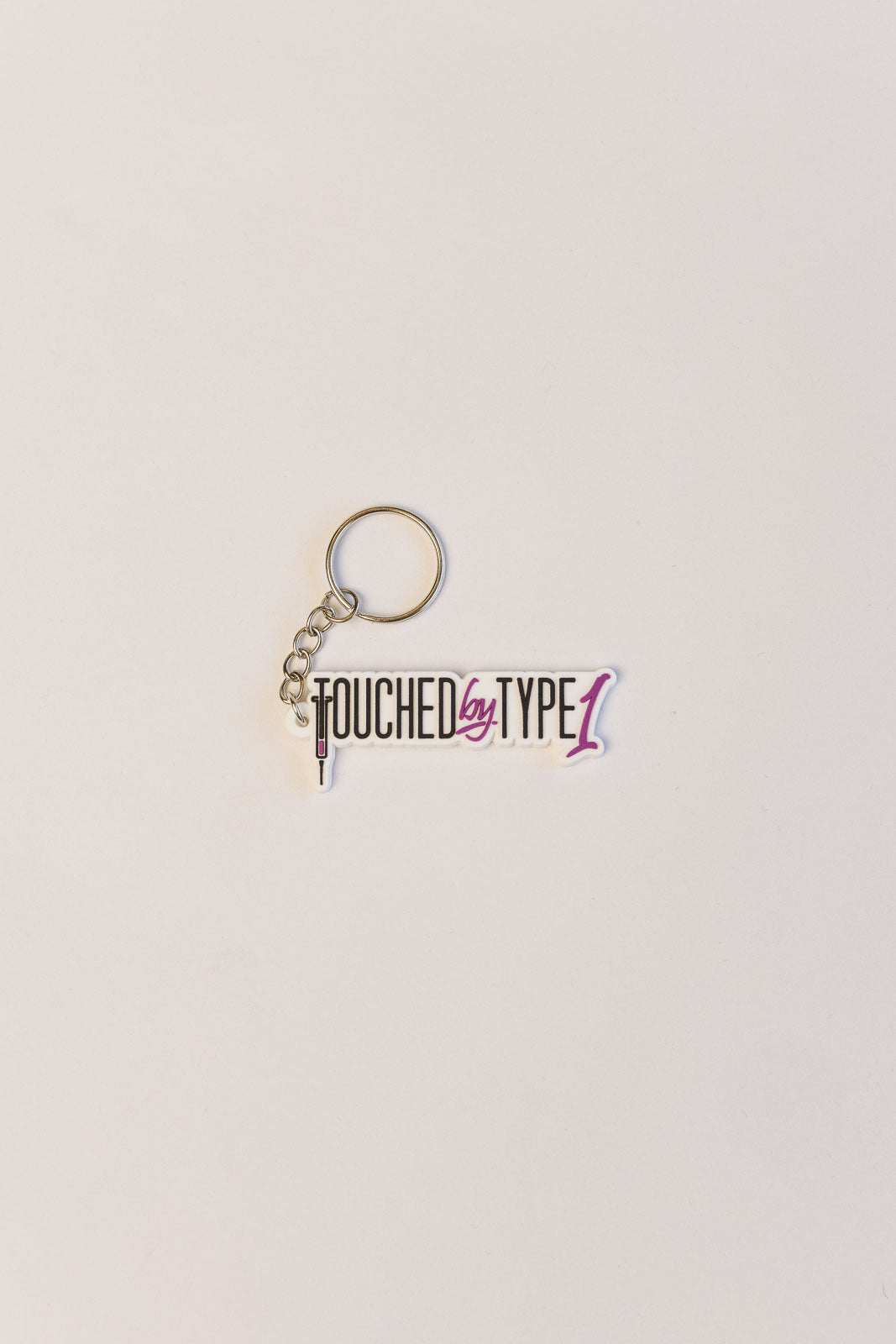Touched By Type 1 diabetes awareness keychain accessory