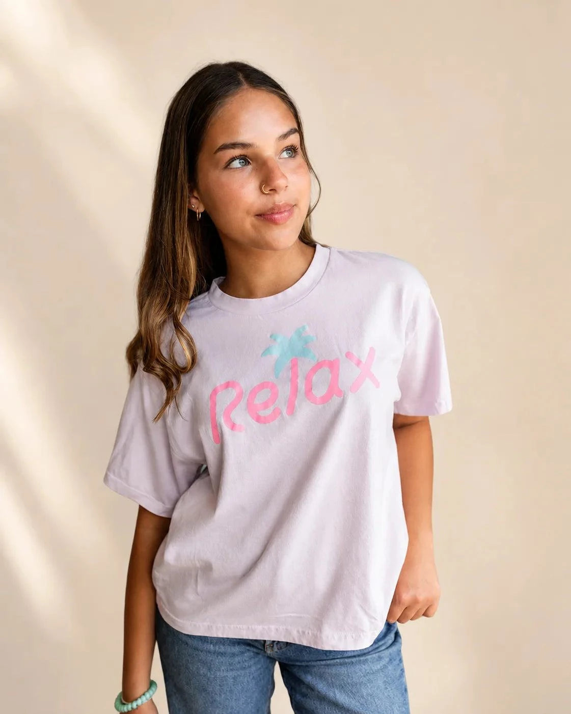 The Relax Tee - Orchid — view 2 | Palmr Style