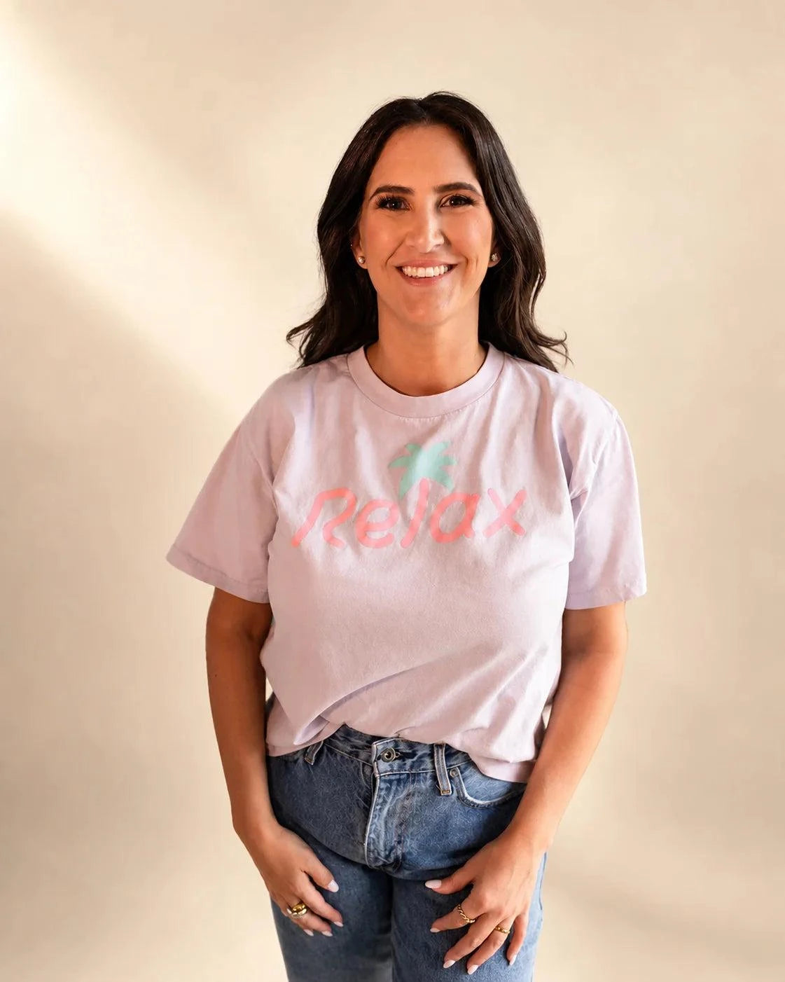 The Relax Tee - Orchid — view 3 | Palmr Style