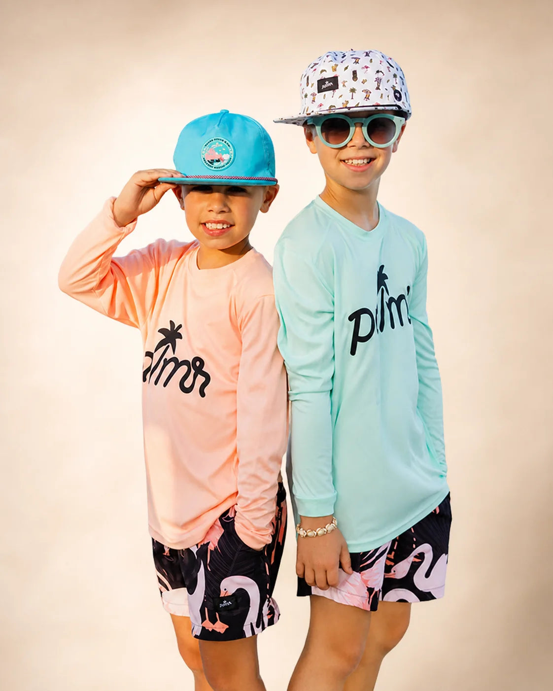 The Palmr SunVibe Kids Shirt - Coral — view 3 | Palmr Style