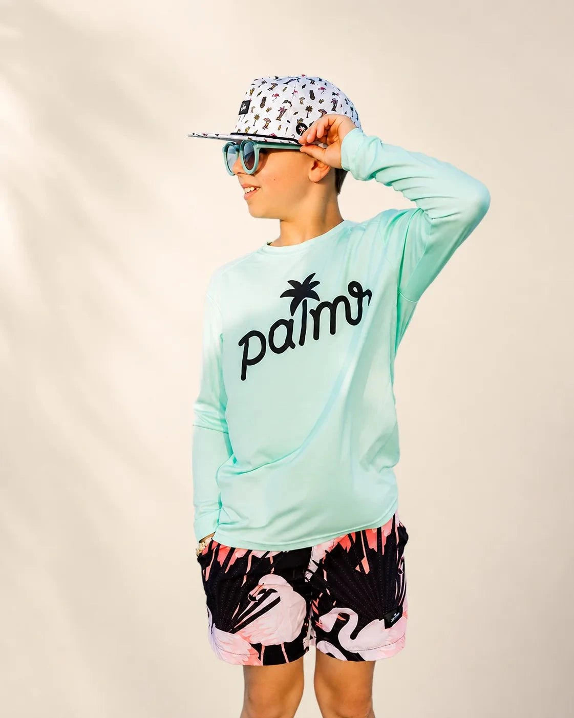 The Palmr SunVibe Kids Shirt - Mint Green: kids tee | Palmr Style