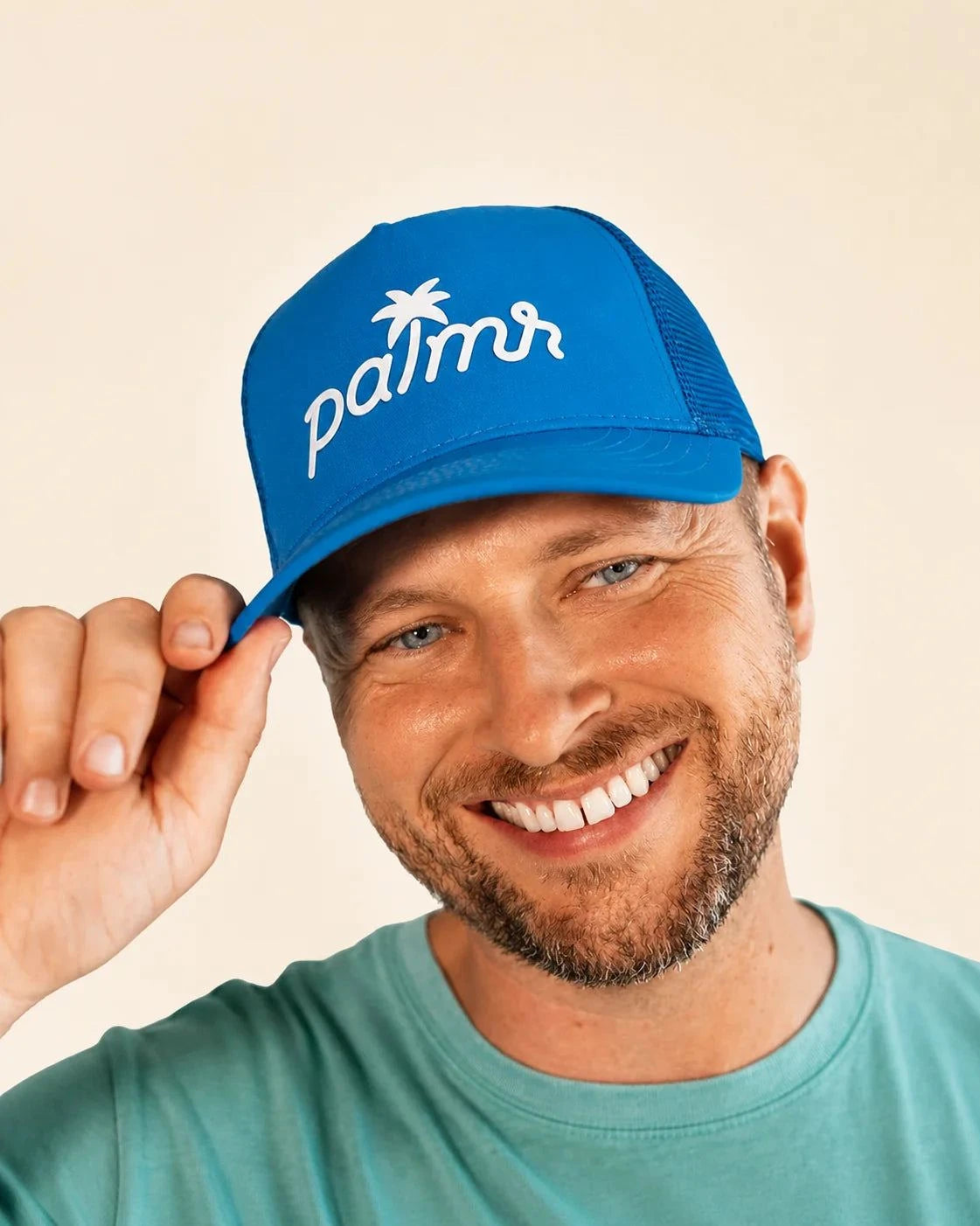 T1D Blue Trucker Hat — view 6 | Palmr Style