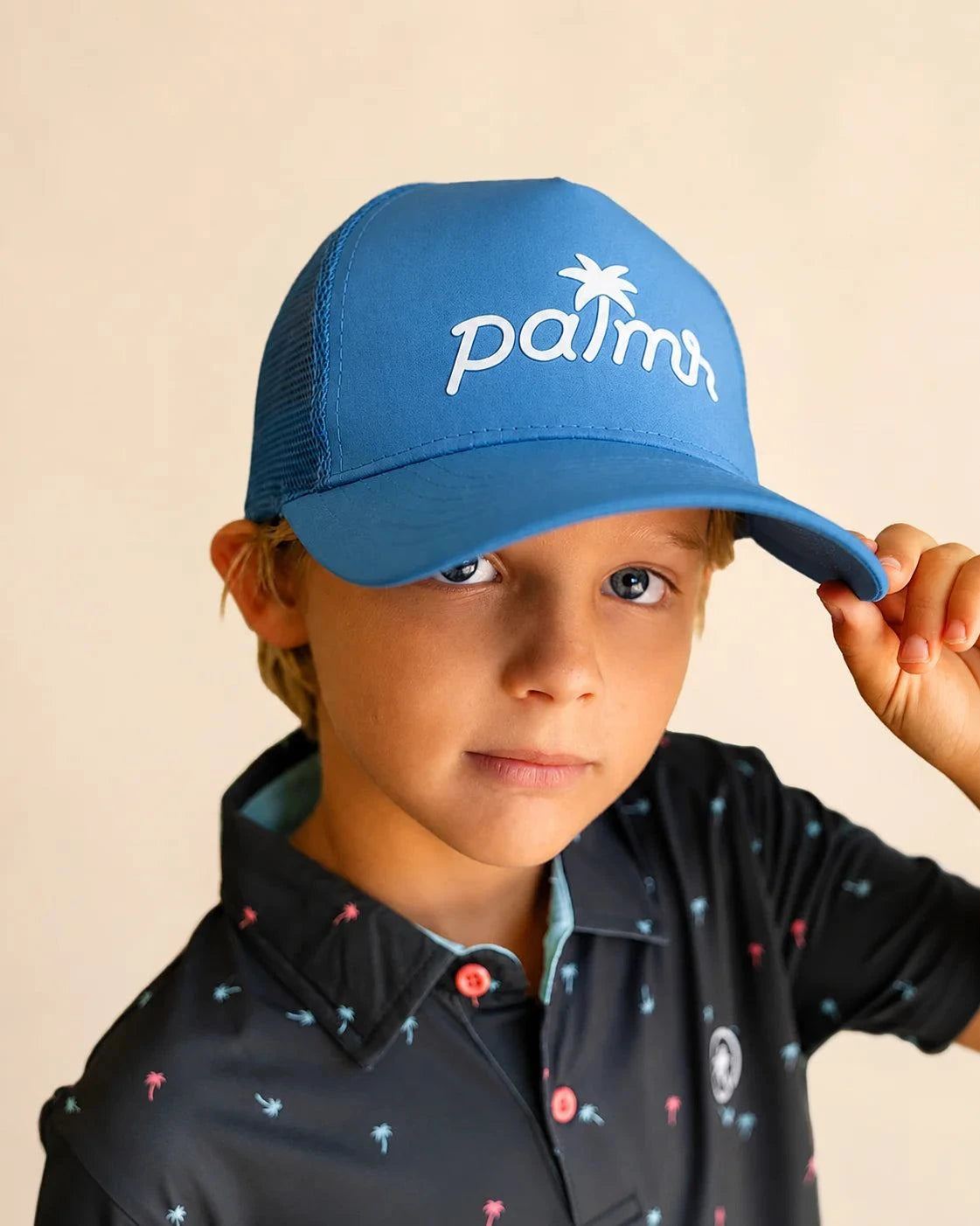 T1D Blue Trucker Hat — view 8 | Palmr Style