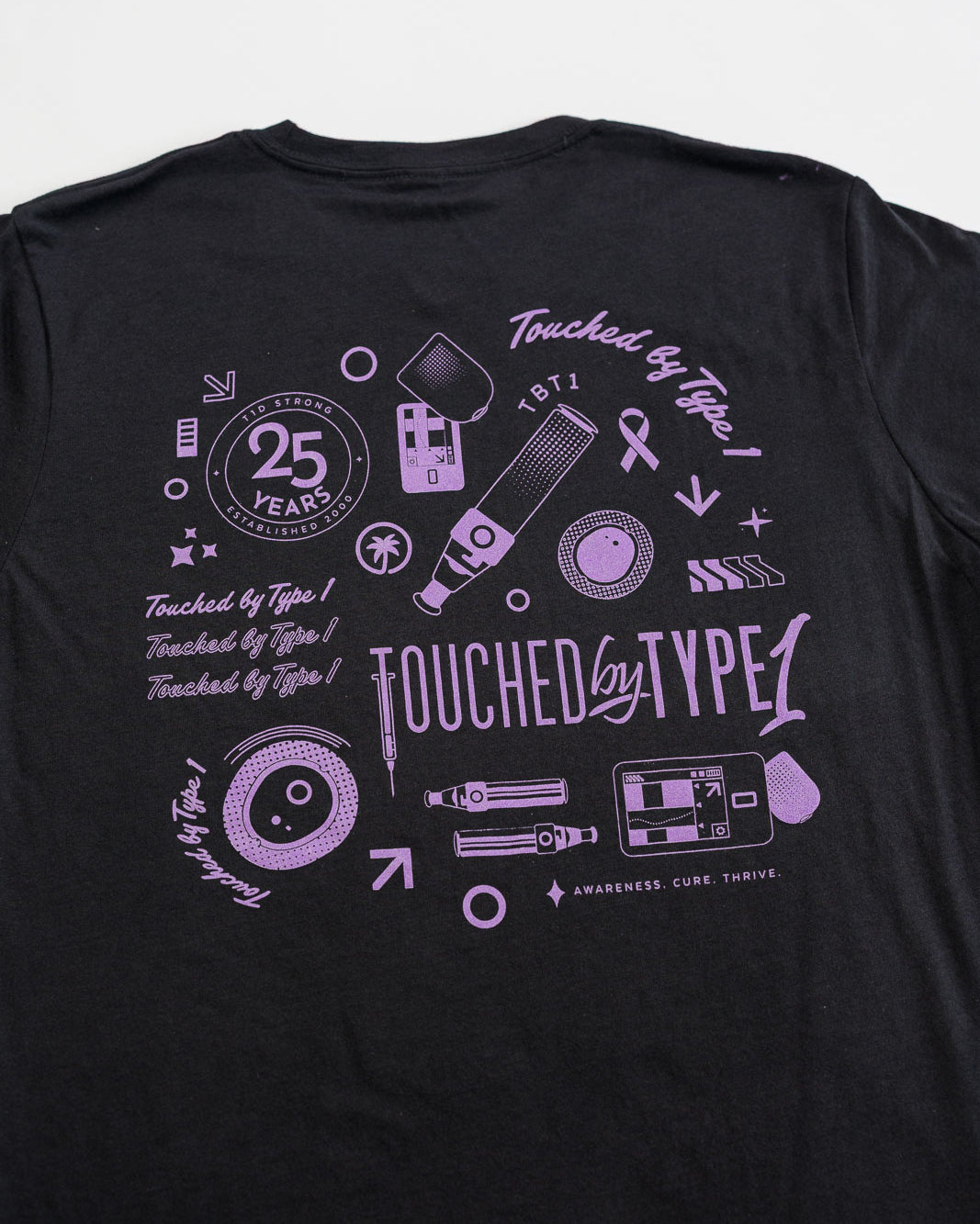Touched By Type 1 Diabetes Black Shirt