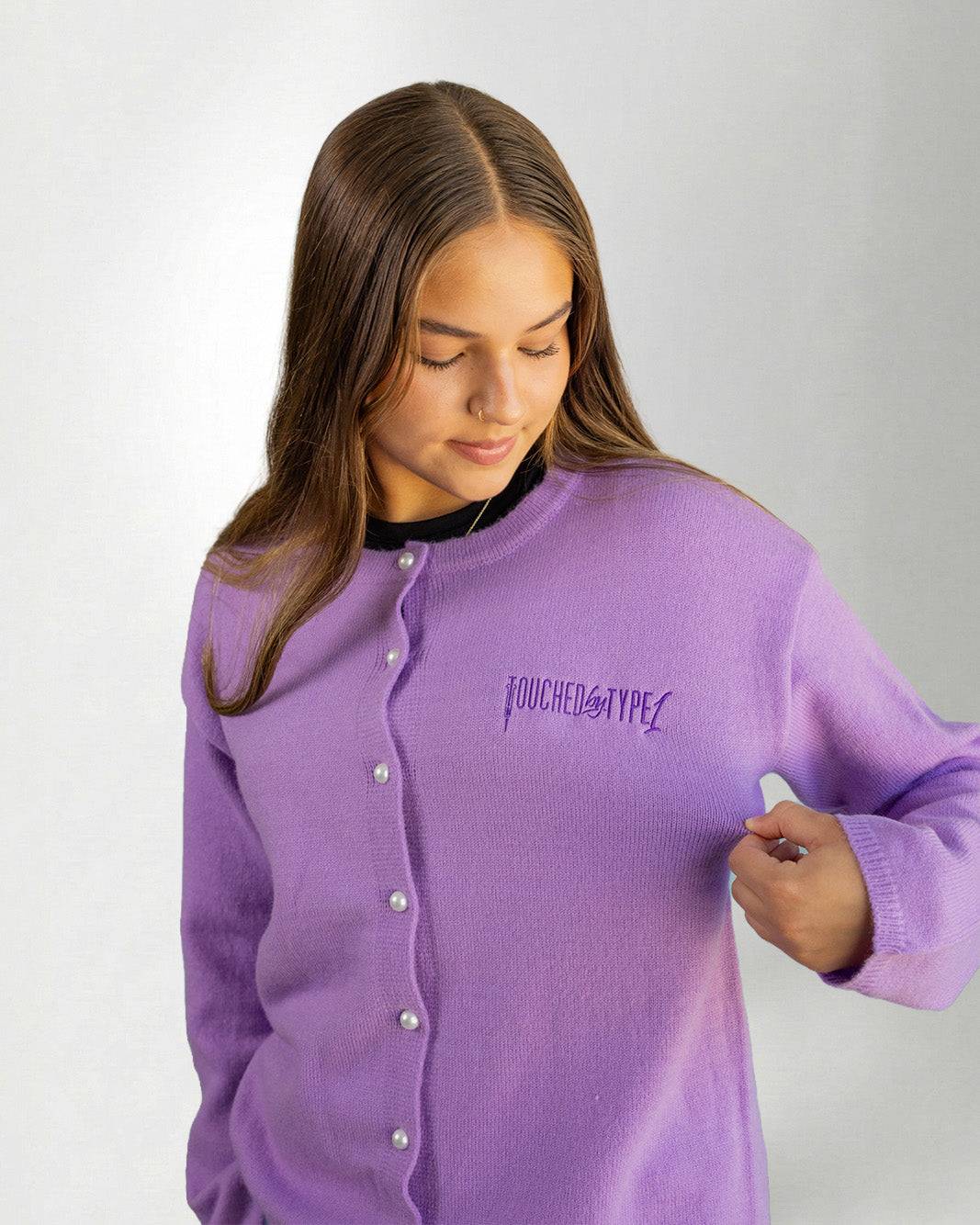 The TBT1 Purple Cardigan — view 5 | Palmr Style