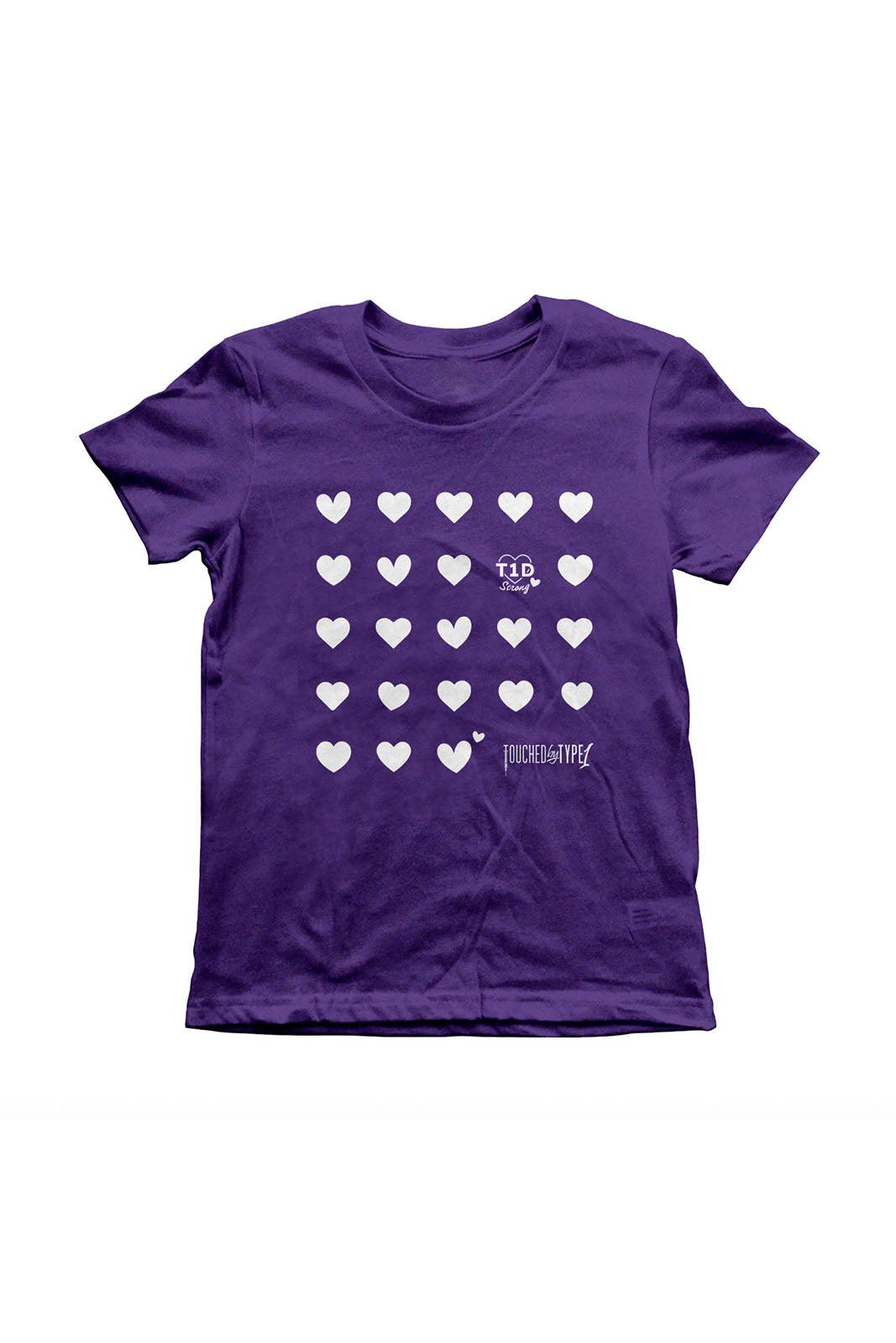 T1D Hearts Youth Tee: T1D-friendly kids tee | Palmr Style