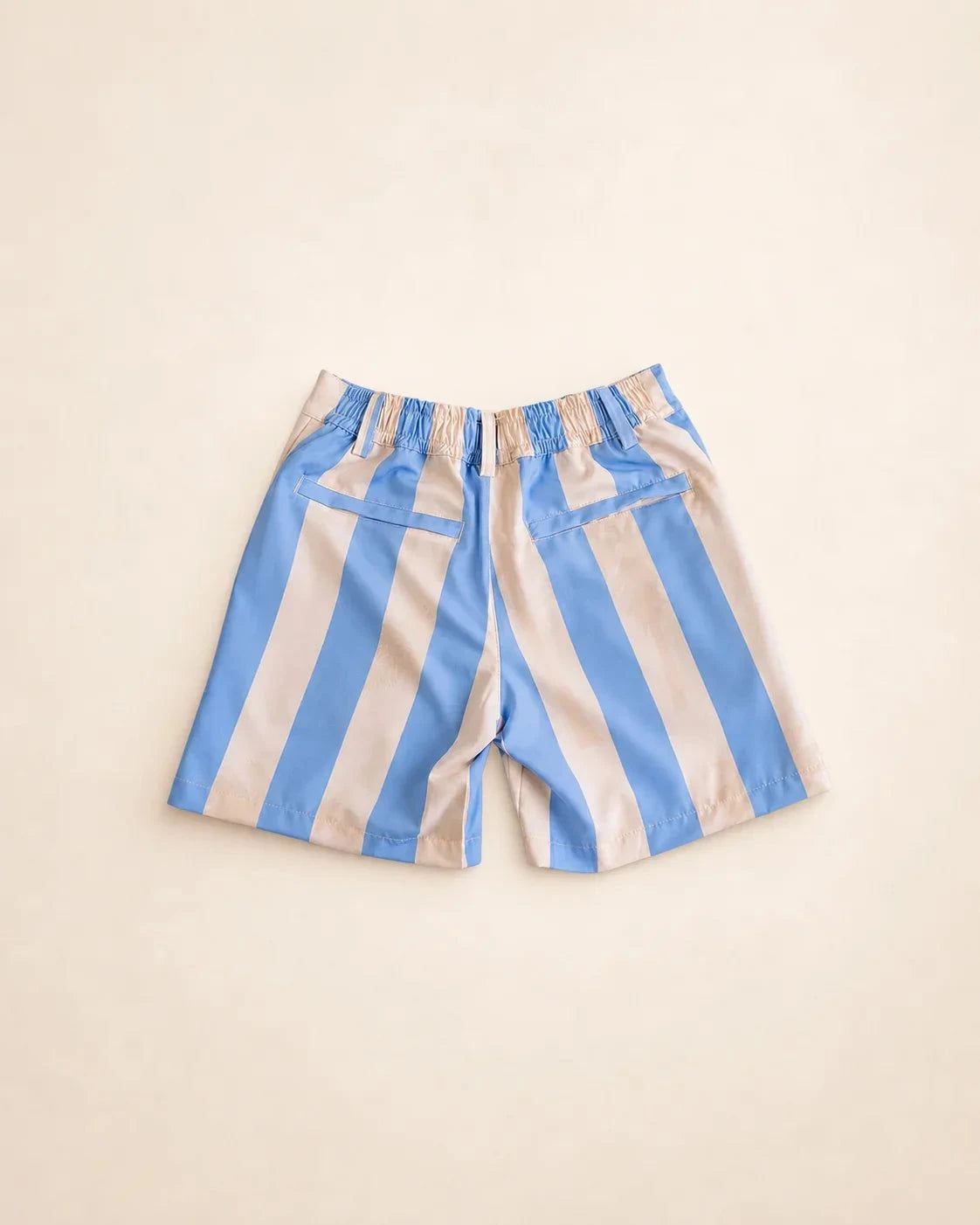 Ronnie Kids Hybrid Swim Shorts blue and tan coastal stripes quick-dry kids swimwear