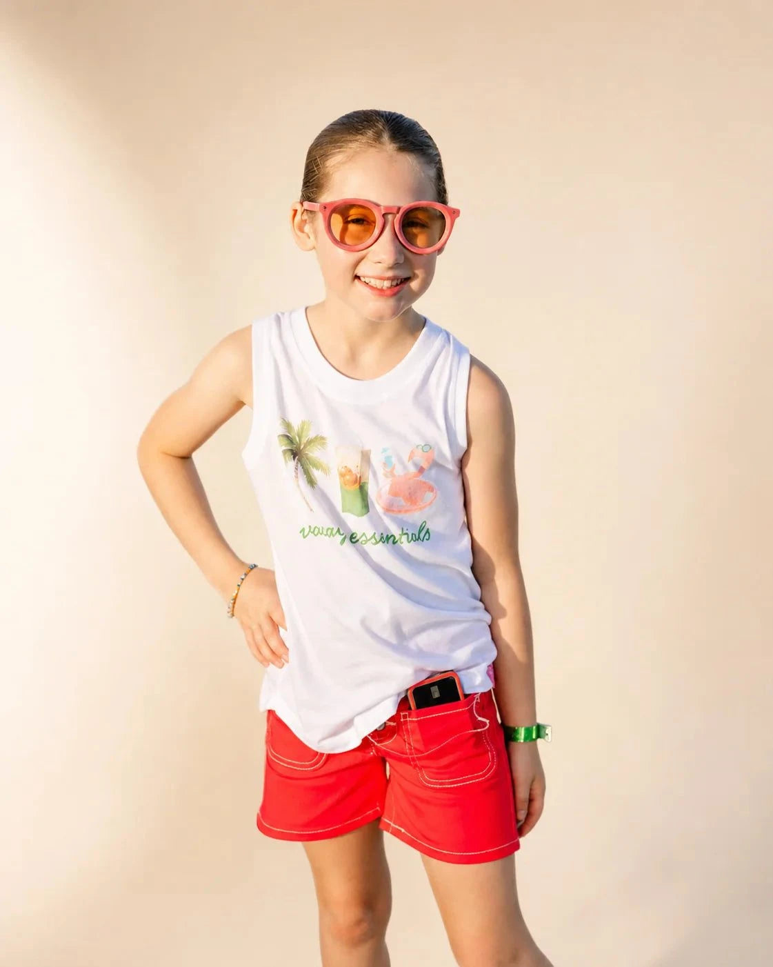 Vacay Essentials Girls Tank: kids tee | Palmr Style