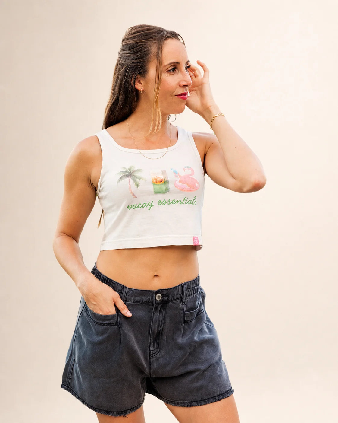 Vacay Essentials Crop Tank: women's shirts | Palmr Style