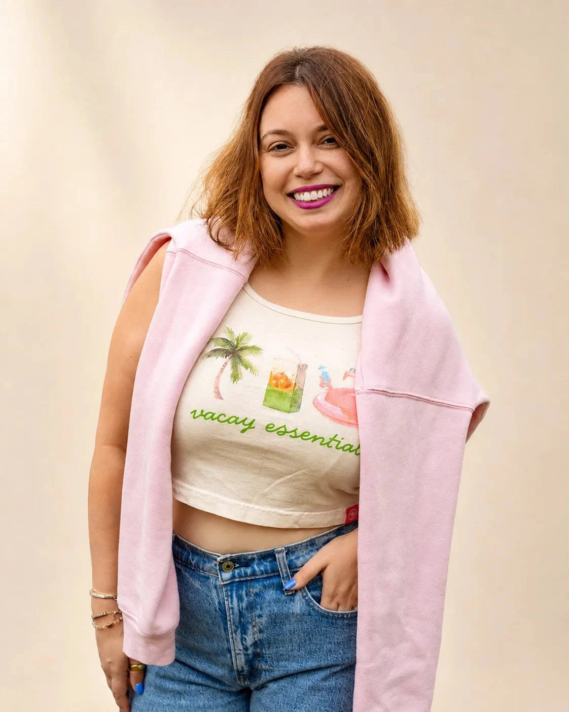 Vacay Essentials Crop Tank — view 3 | Palmr Style