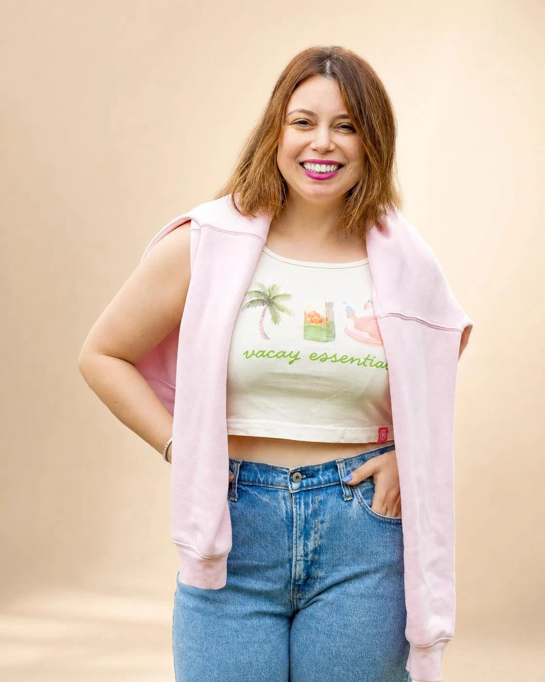 Vacay Essentials Crop Tank — view 4 | Palmr Style