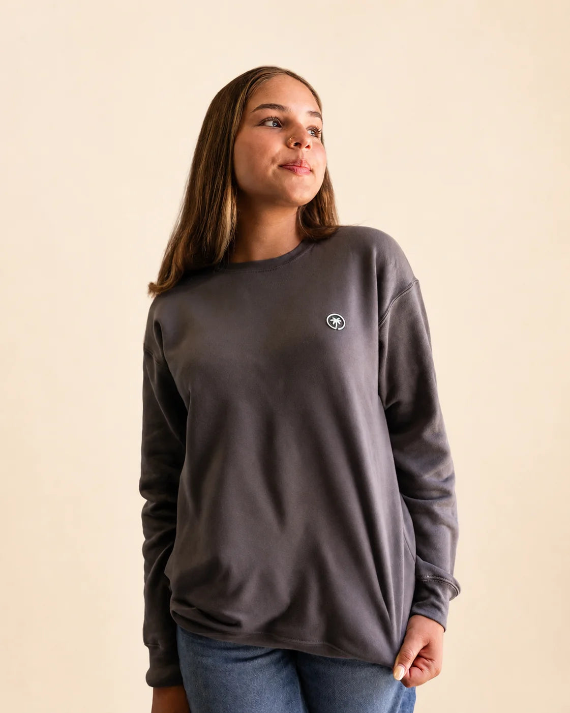 The Cloud Embrace Crewneck Sweatshirt - Charcoal — view 6 | Palmr Style