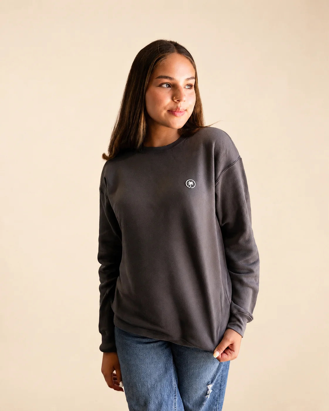 The Cloud Embrace Crewneck Sweatshirt - Charcoal — view 8 | Palmr Style