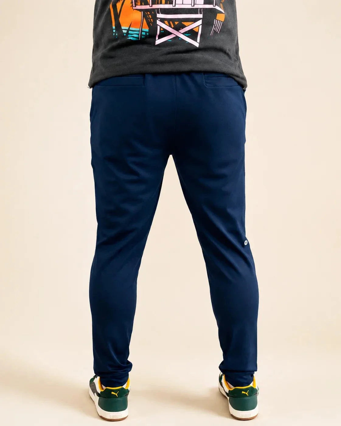 Men's All-Day Jogger in Navy with athletic tapered fit and zipper pockets