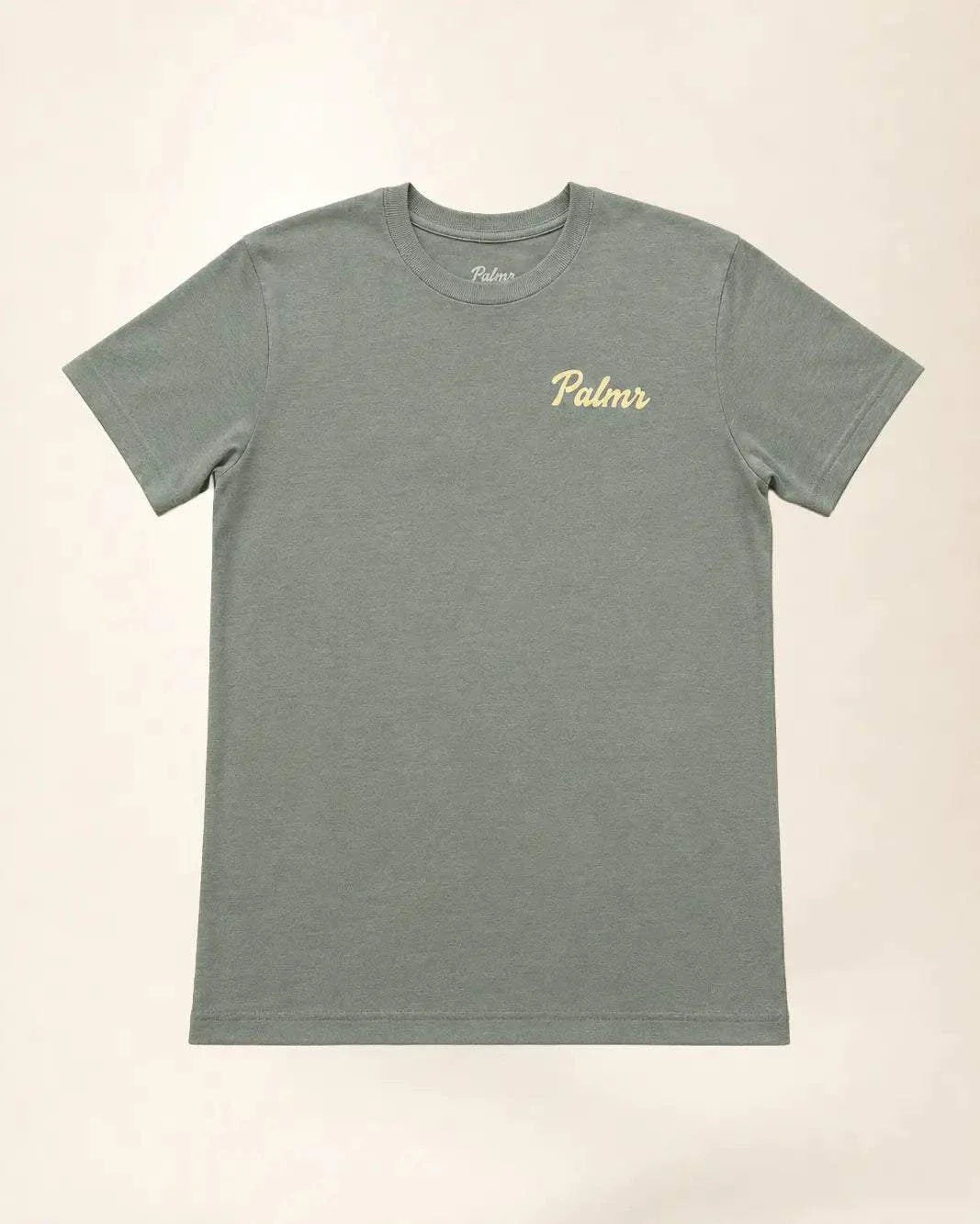 Vintage-washed green Orlando City Beautiful Tee featuring Lake Eola fountain and skyline in faded postcard style