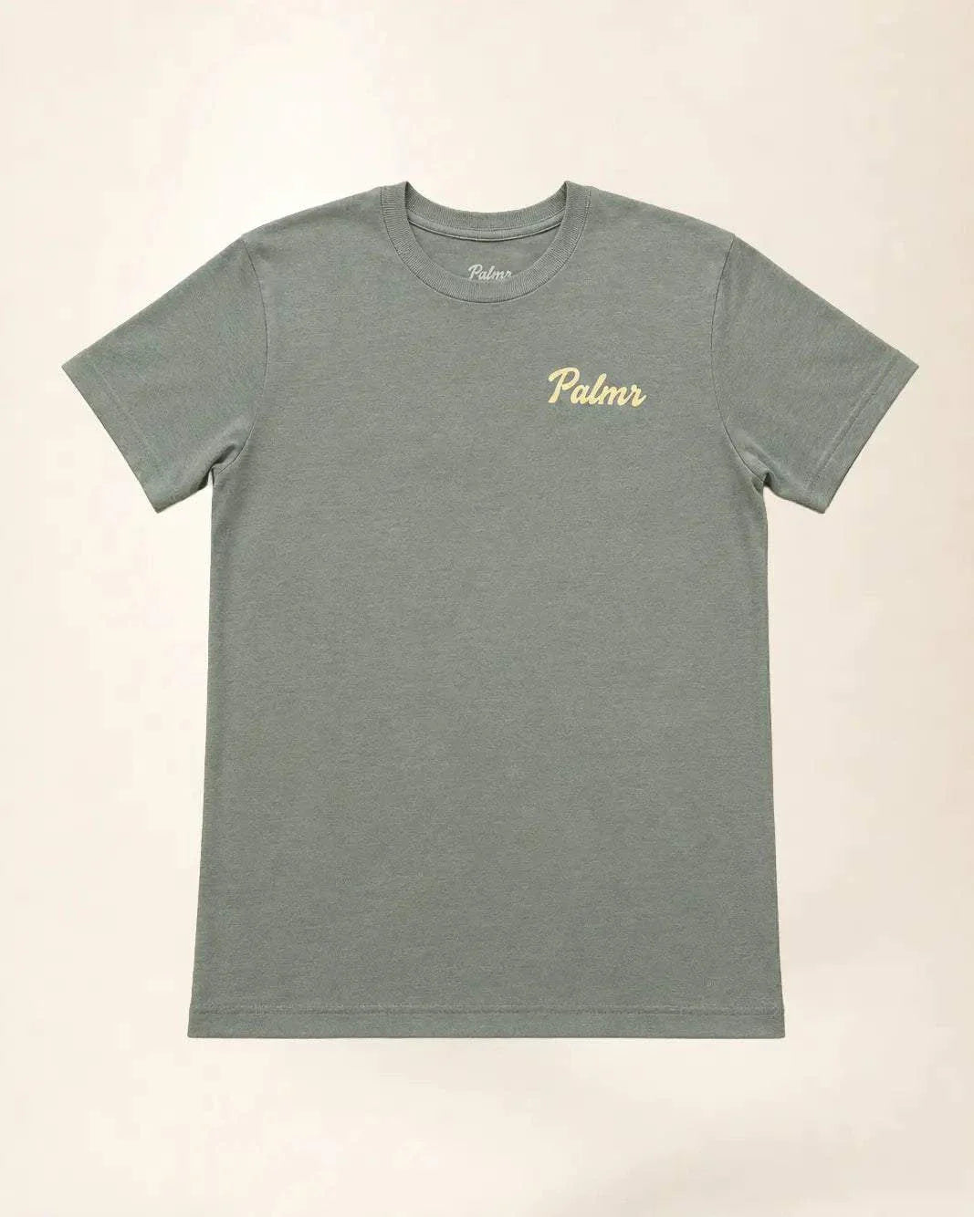 Vintage-washed green Orlando City Beautiful Tee featuring Lake Eola fountain and skyline in faded postcard style