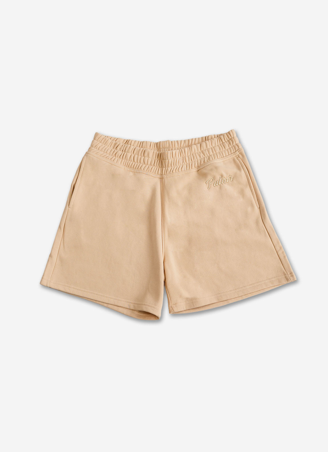 Beige shorts on a white background