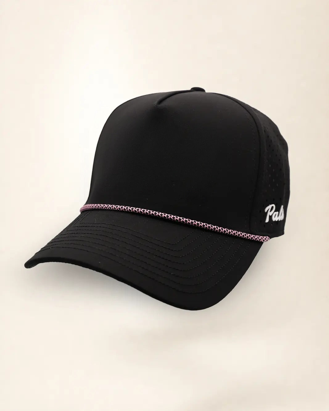 Custom Number Signature Hat in black, angled view