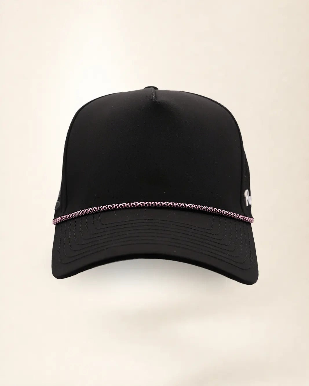 Custom Number Signature Hat in black, front view