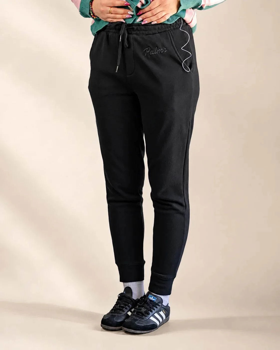 The Palm Shade Sweatpant in soft 80/20 cotton-poly fleece with relaxed fit and tonal embroidered logo