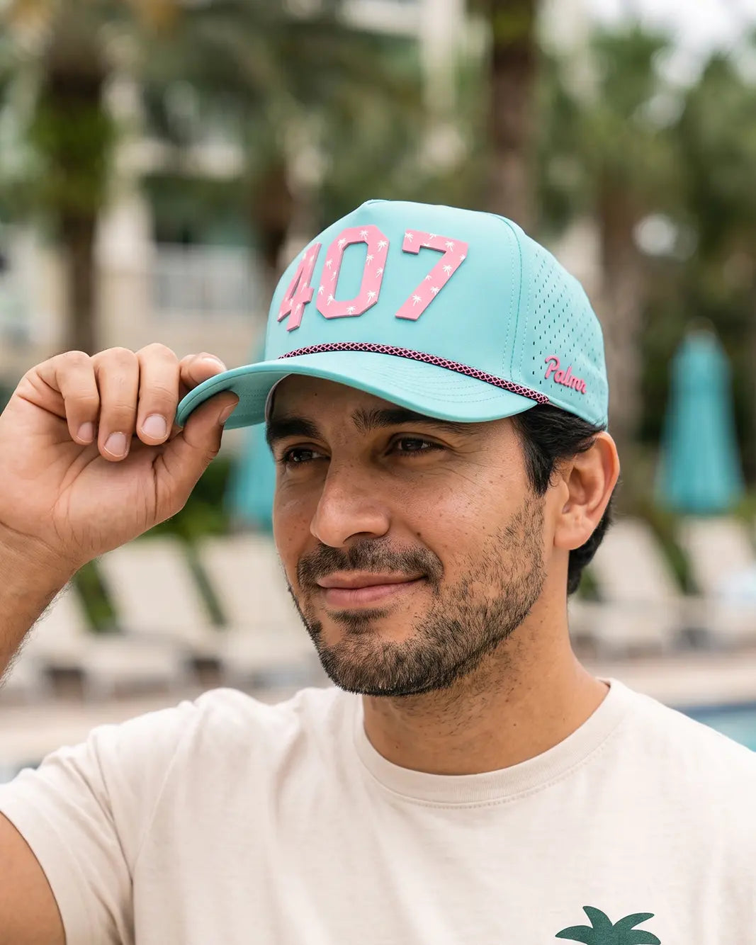 The 407 Signature Hat (Pink on Teal)