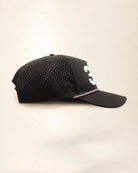 Black 305 hat with palm design, water-resistant and stylish for Florida heat