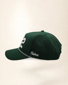 The 352 Signature Hat (Green): dark green rope snapback, white 352 with small green palm trees, black and white braided rope, perforated sides.
