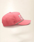 Pink 561 hat with palm design, water-resistant and stylish for Florida heat