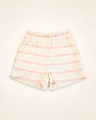 Cabana Pink Stripe Shorts in plush micro-terry cloth with cream and pink stripes and hidden insulin pump pocket