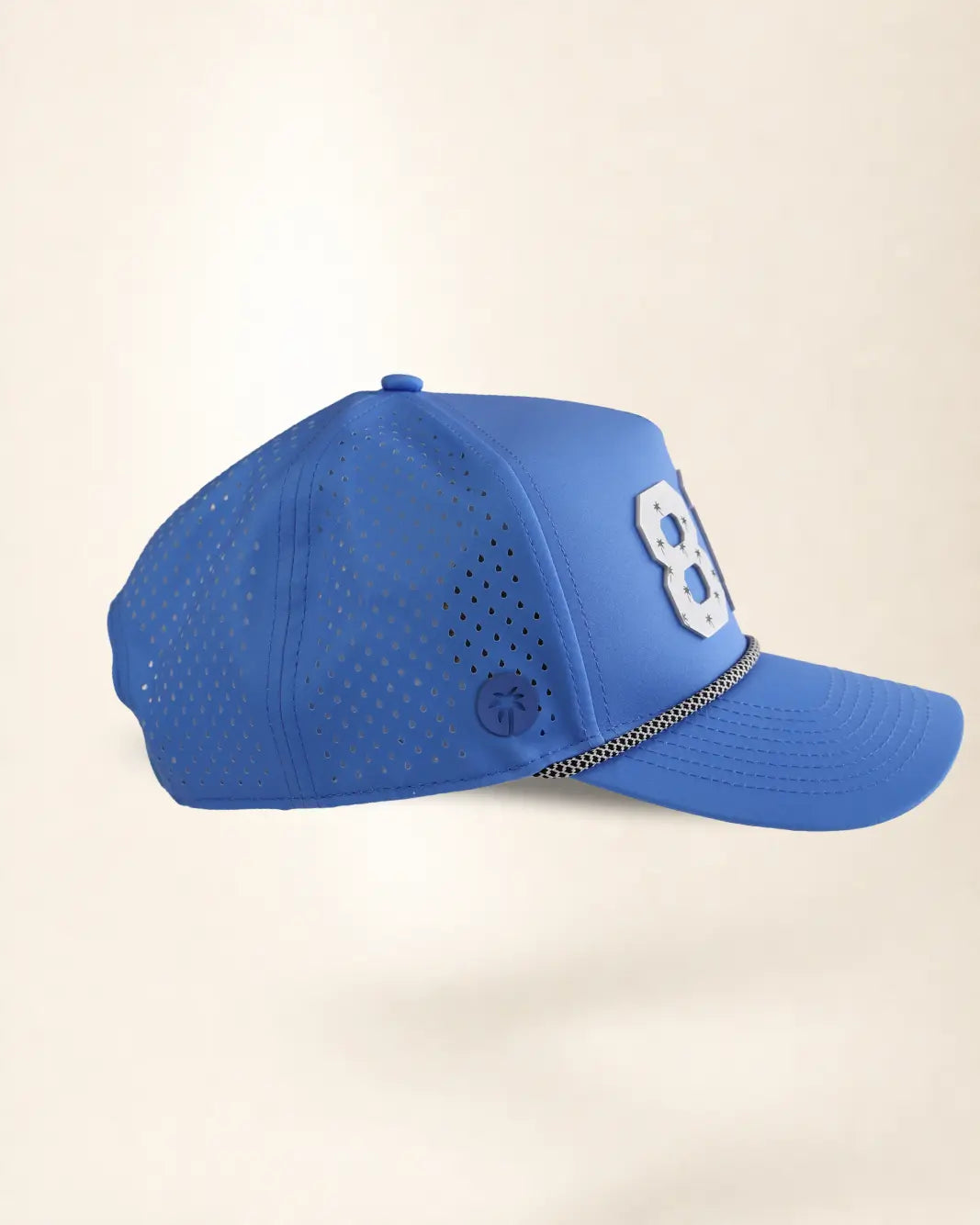 Blue 813 hat with palm design, water-resistant and stylish for Florida heat