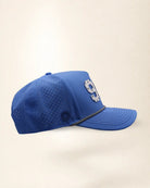 The 941 Signature Hat (Blue), right side view: perforated side panel, palm badge, black and white rope, edge of the white 941.
