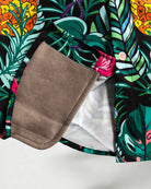 Palmr Style Baha Palm botton up short sleeve hawaiian shirt Mens Black Green Palm Leaf Flamingo Pineapple beach Resort wear Self-Care Sunglasses cleaner