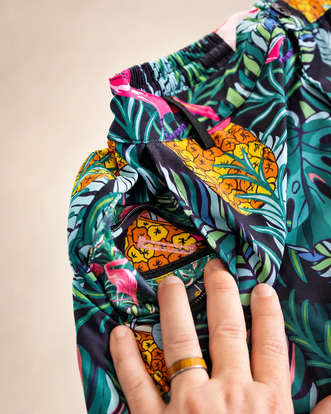 The Baha Palm Hybrid Swim Shorts (T1D Pump Pocket Version) — view 3 | Palmr Style