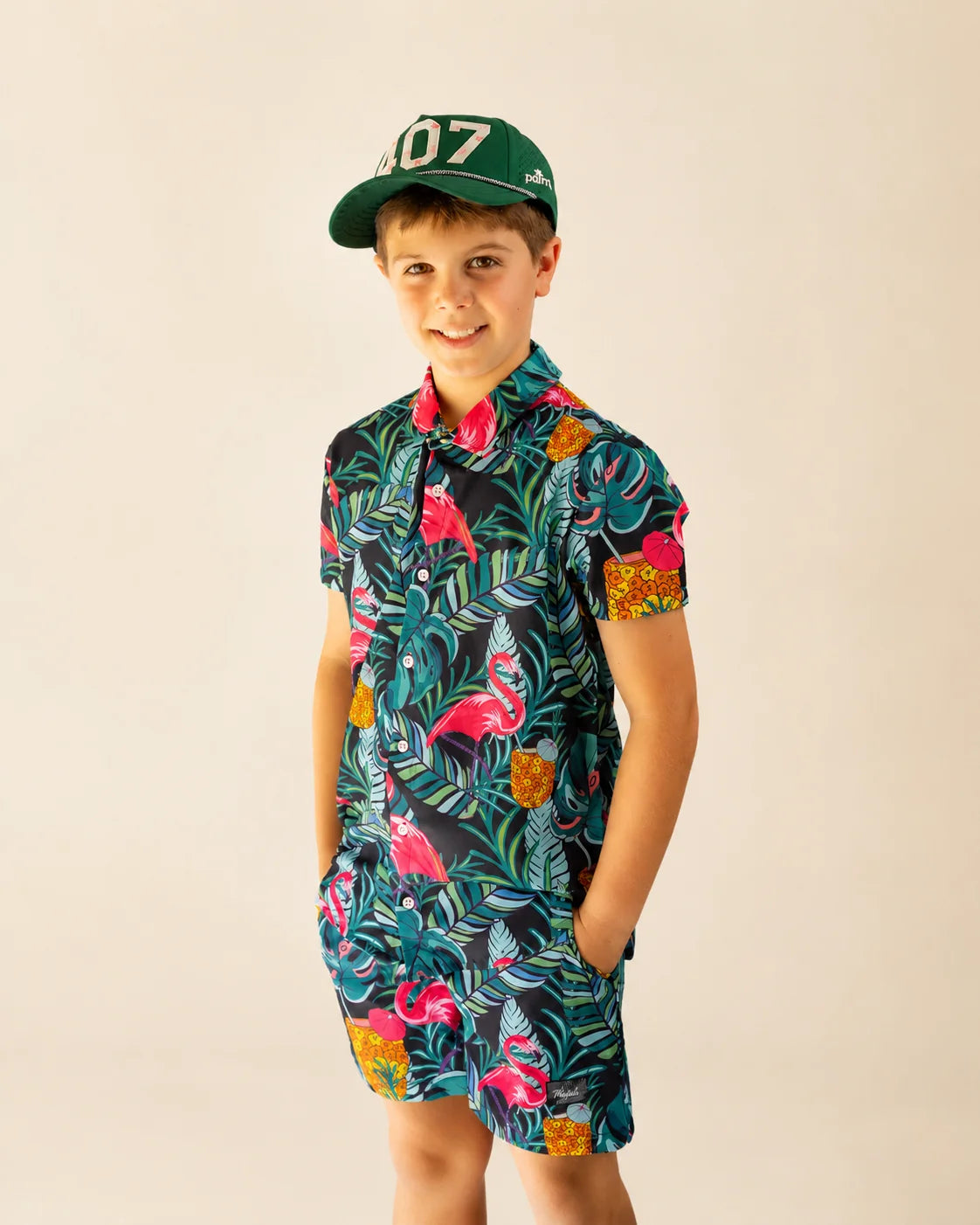 The Baha Palm Kids Hybrid Swim Shorts — view 3 | Palmr Style
