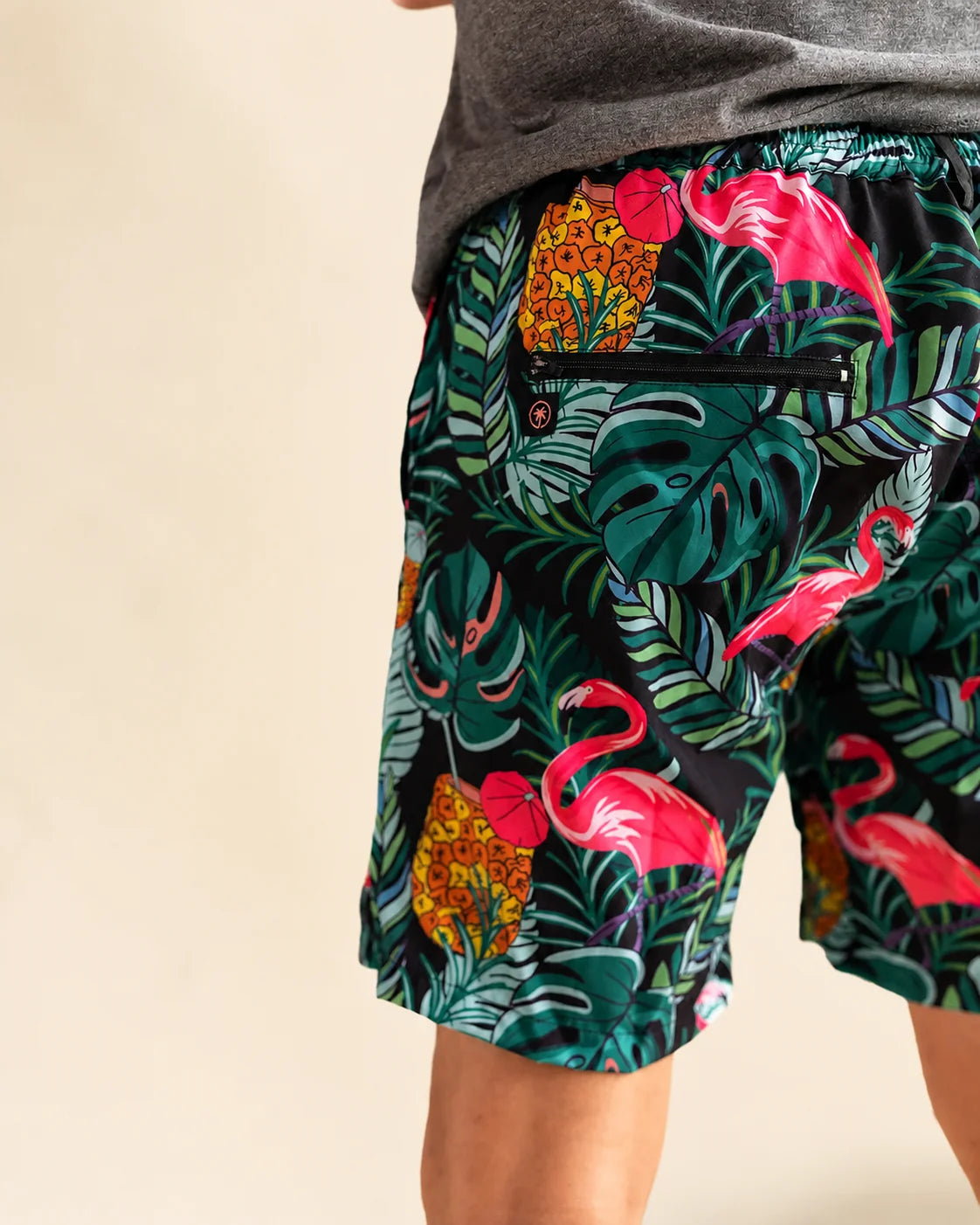 The Baha Palm Hybrid Swim Shorts (T1D Pump Pocket Version) — view 6 | Palmr Style
