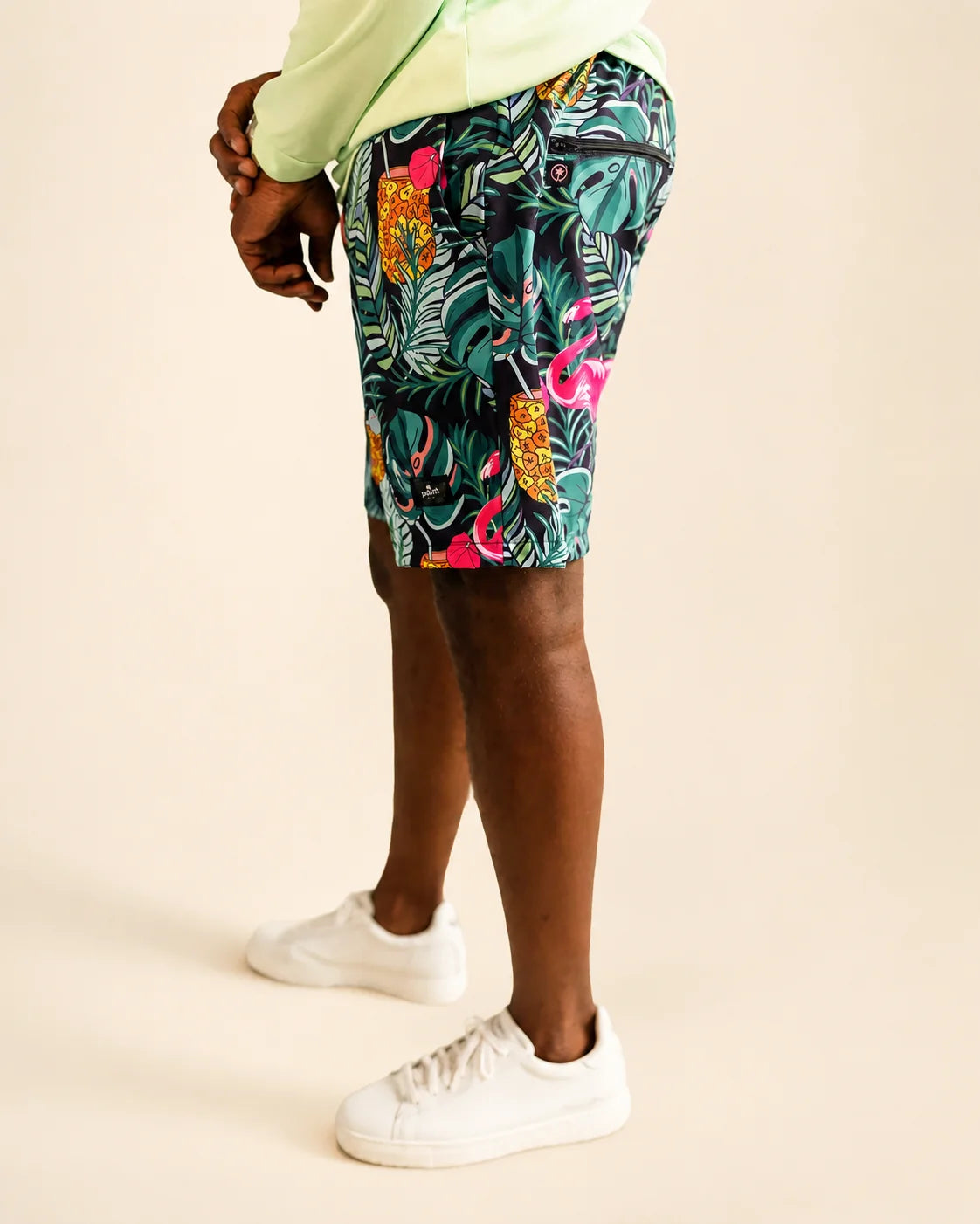 The Baha Palm Hybrid Swim Shorts (T1D Pump Pocket Version) — view 7 | Palmr Style