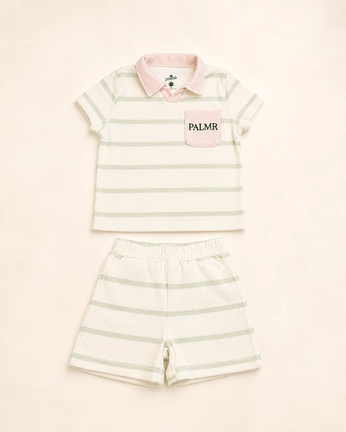 The Cabana Green Stripe Girl's Top — view 3 | Palmr Style