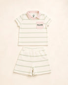 The Cabana Green Stripe Girl's Top — view 3 | Palmr Style