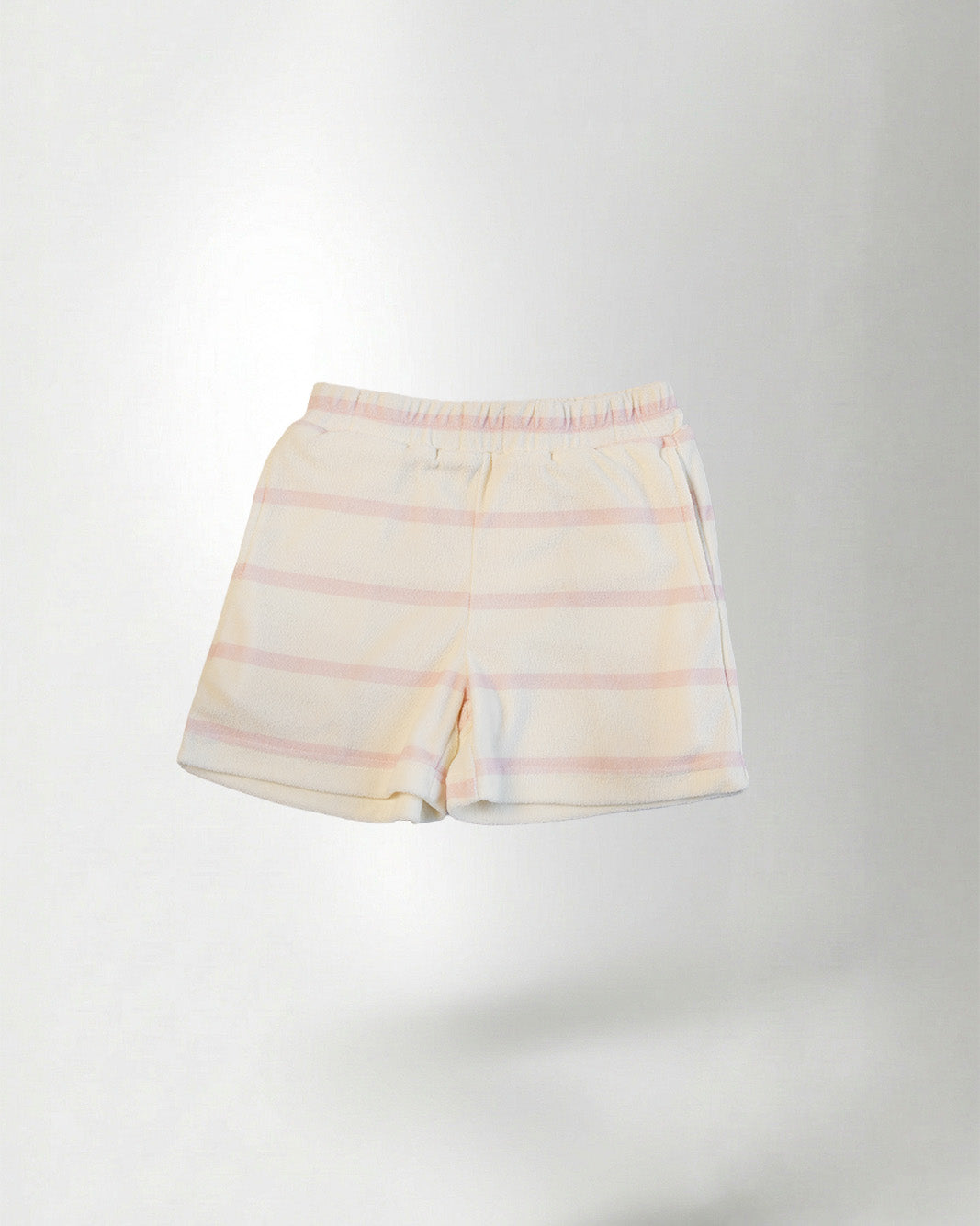 Striped shorts on a light gray background