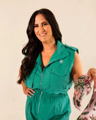 The Caddie Green Jumpsuit — view 2 | Palmr Style