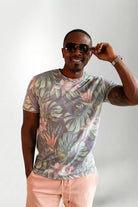 Palmr Style Mens Chameleon Karma Tee Shirt Tropical Short Sleeve Palm Tree Resort wear Self-Care