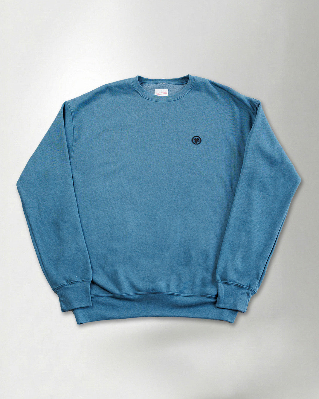 Palmr-Style-Mens-Cloud-Embrace-Crewneck-Sweatshirt-Teal-long-sleeve-soft-Palm-Tree-Resort-Wear-Selfcare-T1D-flat-1 copy