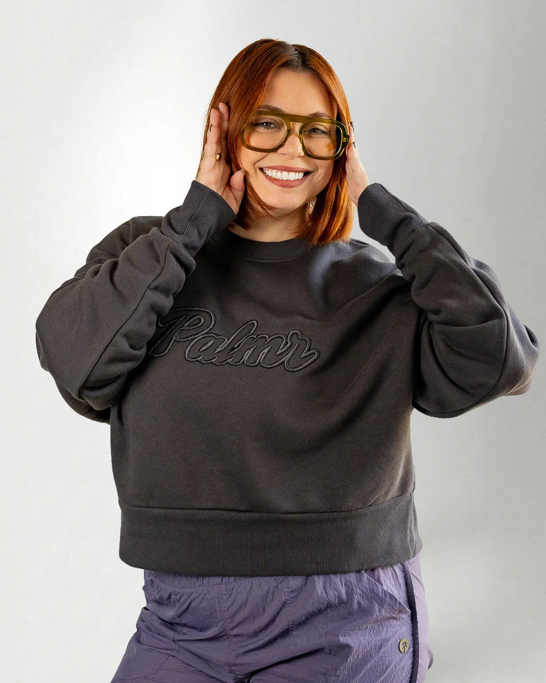 The Palmr Crew Sweatshirt - Dark Grey: women's outerwear | Palmr Style
