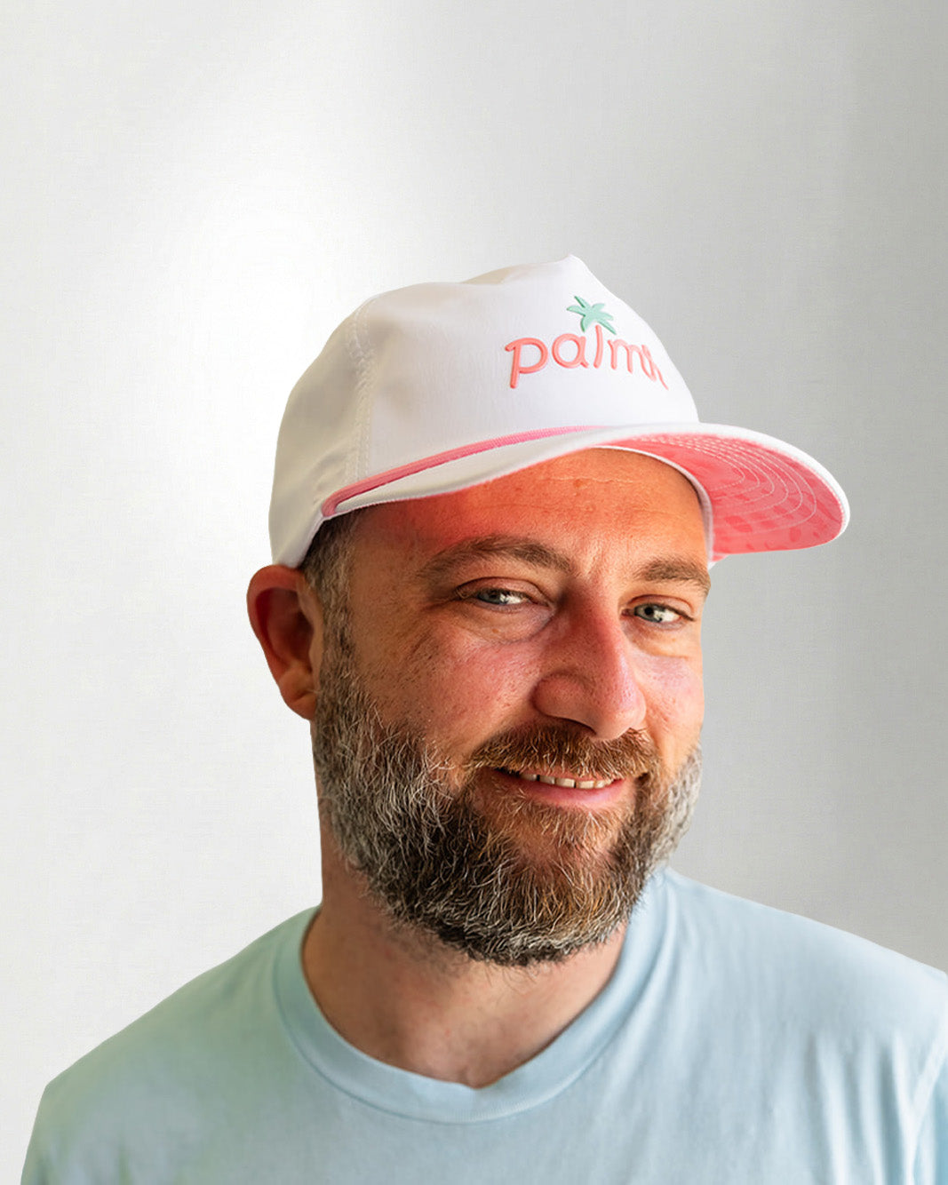 Palmr Style Easy Breezy White Nylon Rope hat palm tree snapback resort wear self-care